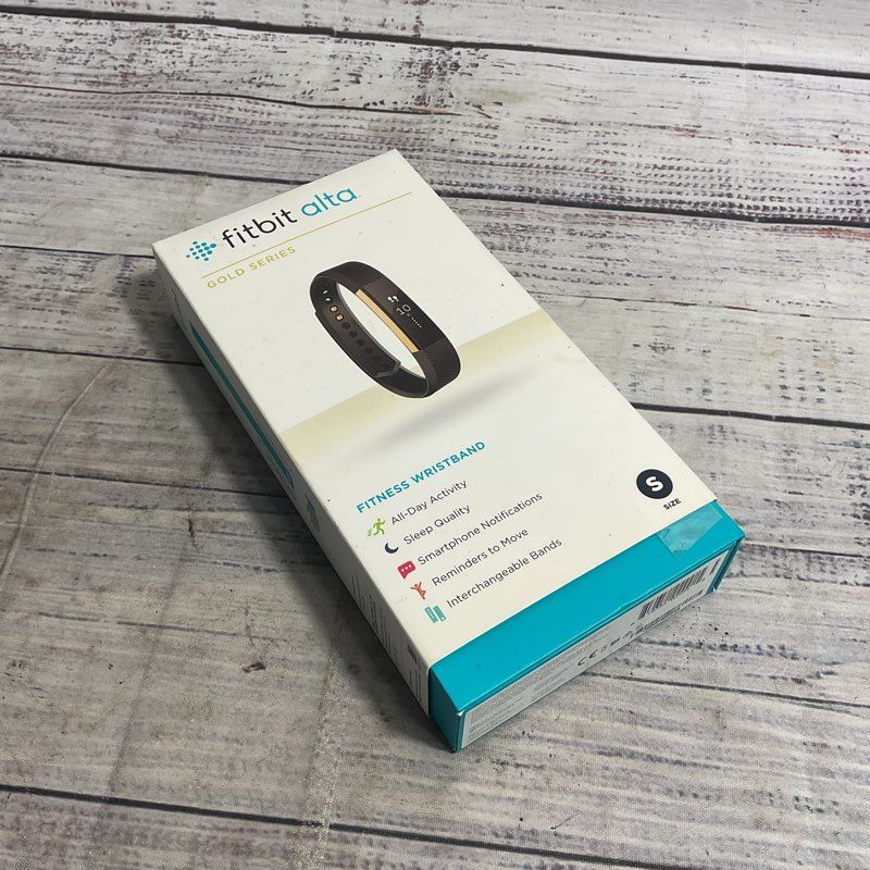 Fitbit Alta Gold Series Black Fitness Heart Rate Step Tracker Watch w/ Box