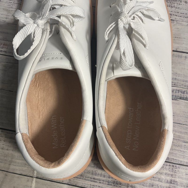 Everlane Releather White Gum Tennis Sneaker Men's 11 US/ Women's 13 US