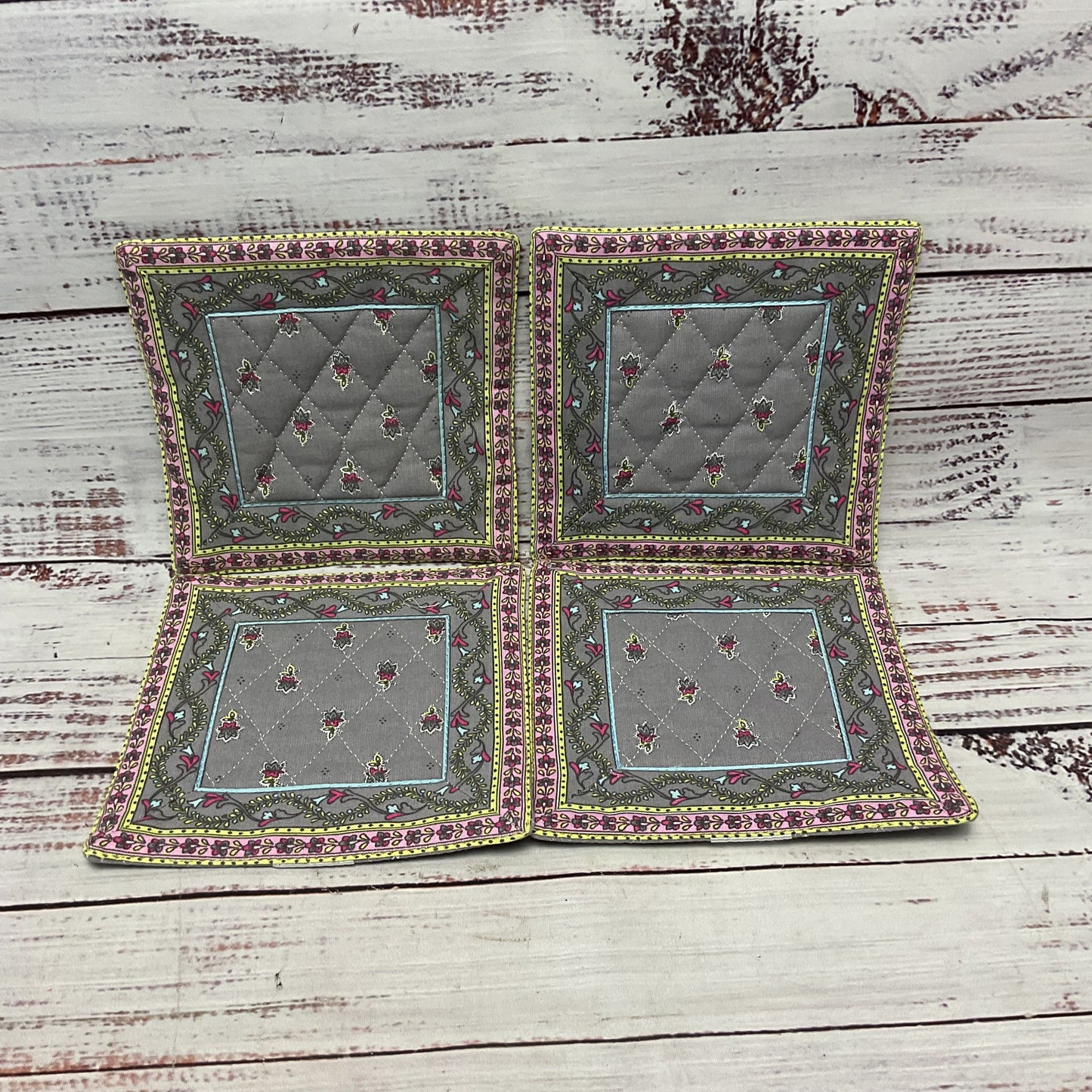 Marat Avignon French Cotton Quilted Coaster Lots of 4 5.5"