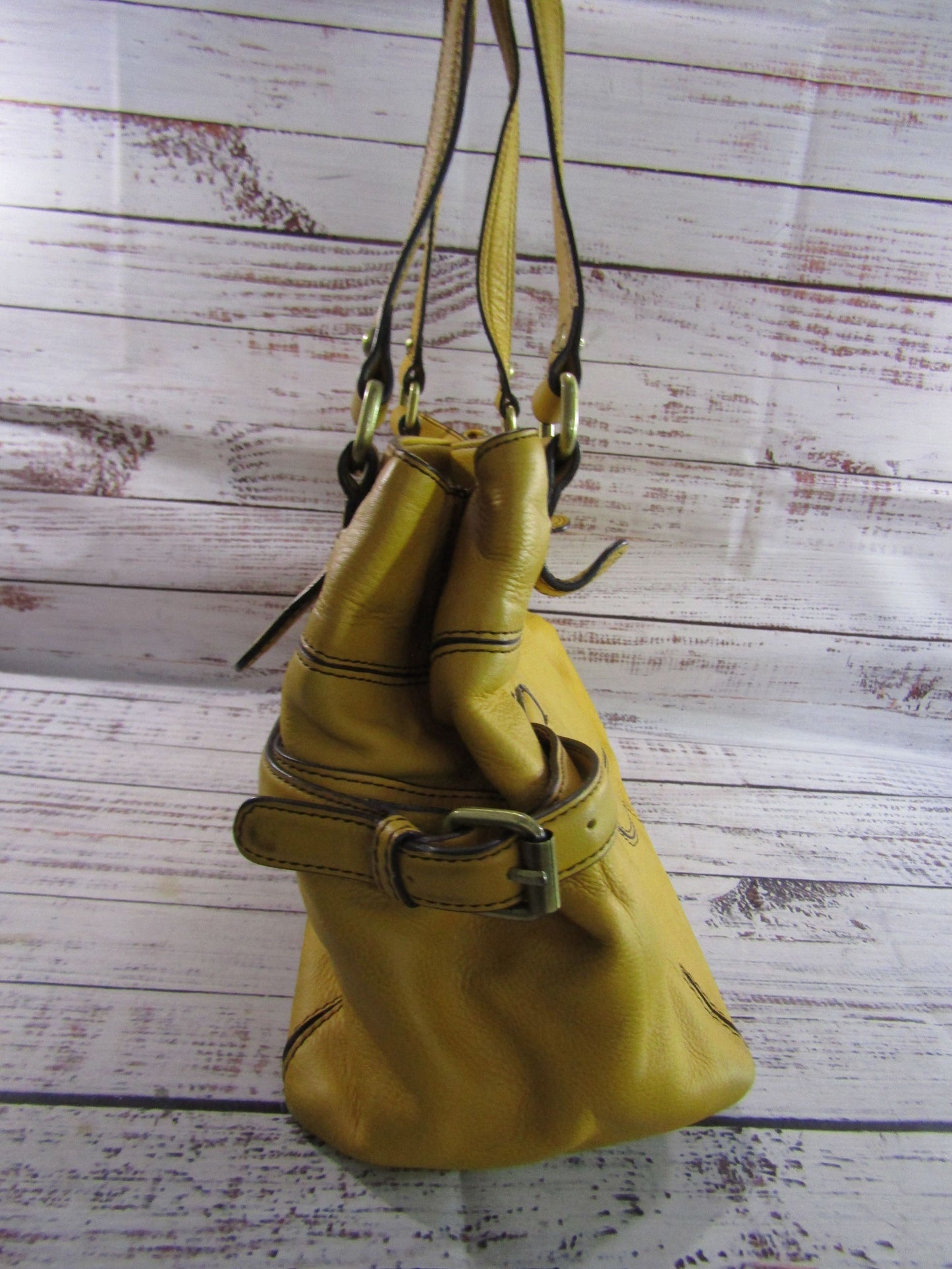 Etienne Aigner Women's Yellow Leather Shoulder Bag