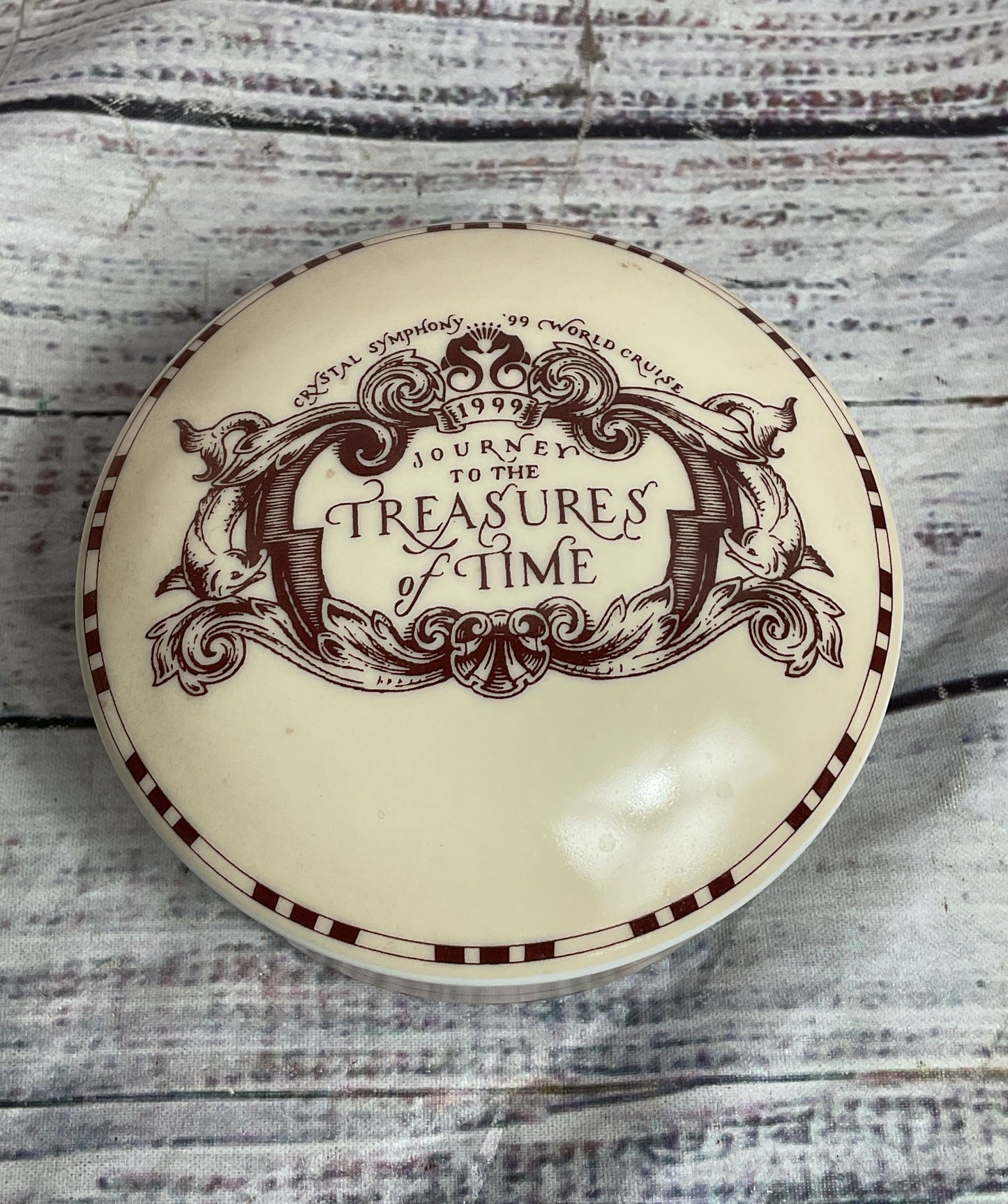 Tiffany & Co. Crystal Cruises Symphony 1999 Vintage Trinket Box Beige