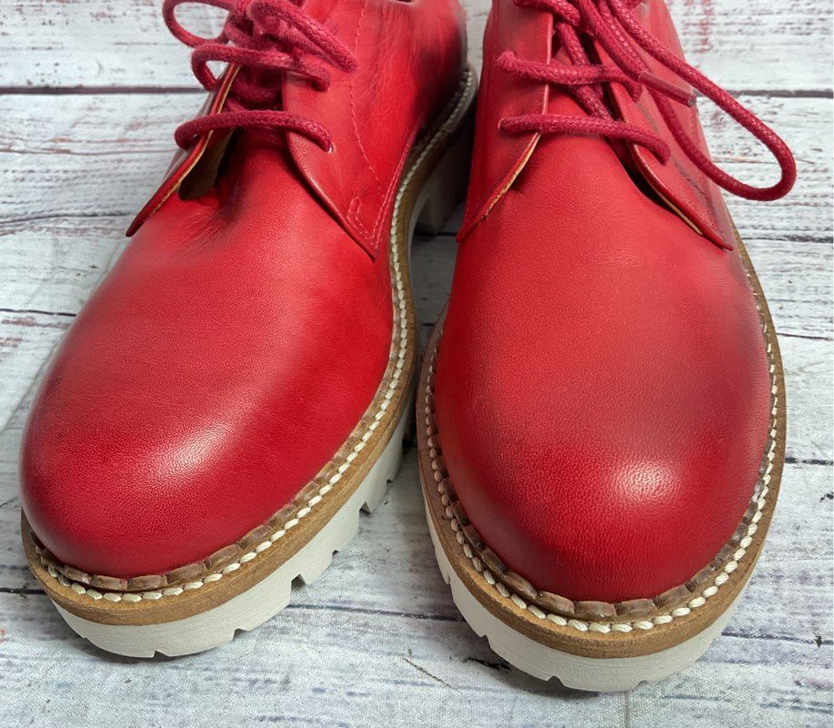 Miz Mooz Leather Wren Oxfords Red 6.5
