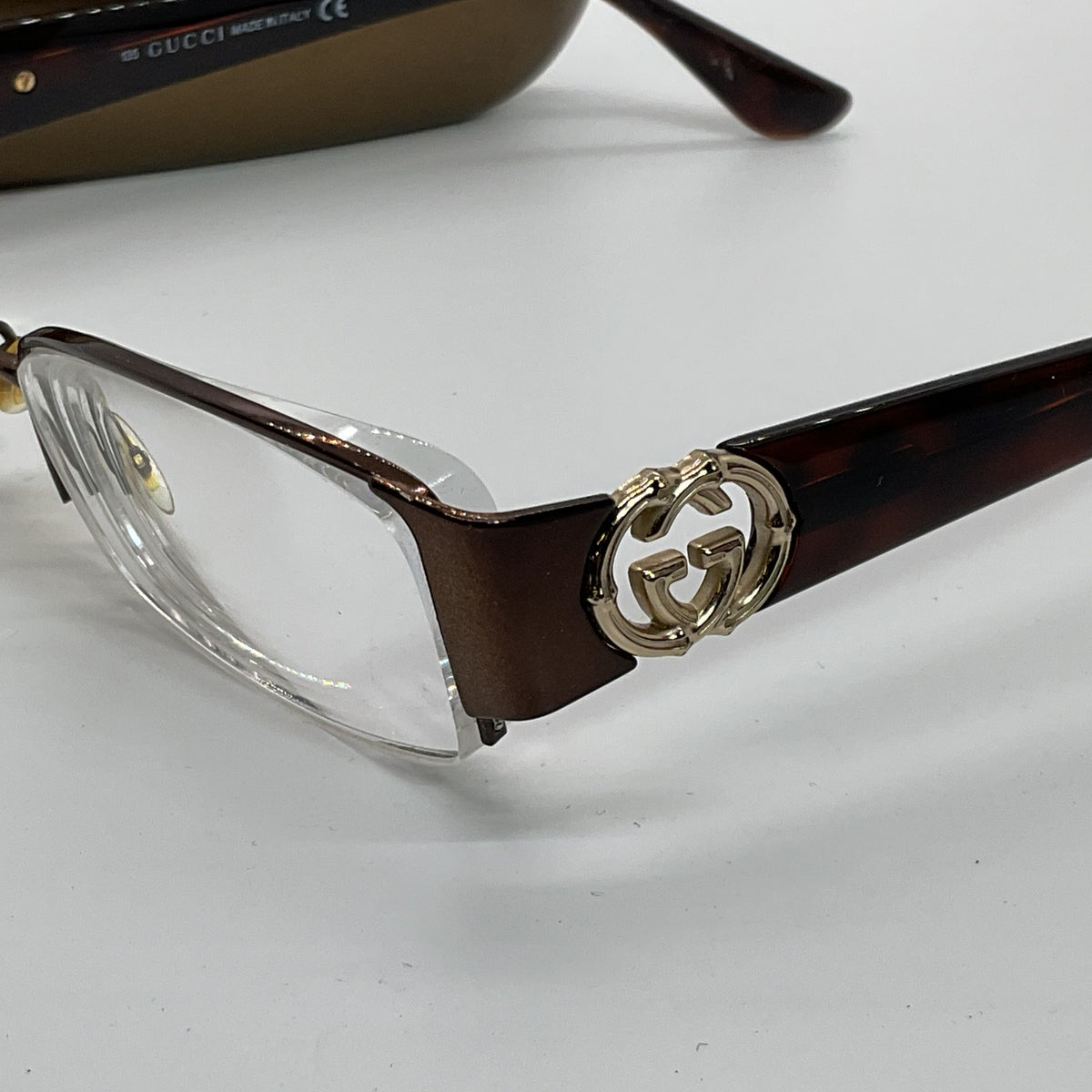 GUCCI GG2844 Unisex Brown Gold Tone Logo Eyeglasses- 51[ ]17 135 (FRAMES ONLY)
