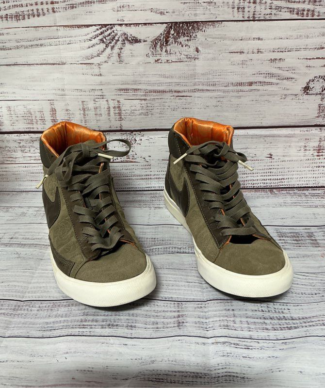Men's Mo' Wax X Nike Blazer Hi SP Olive Size 9.5 LIMITED EDITION 2014