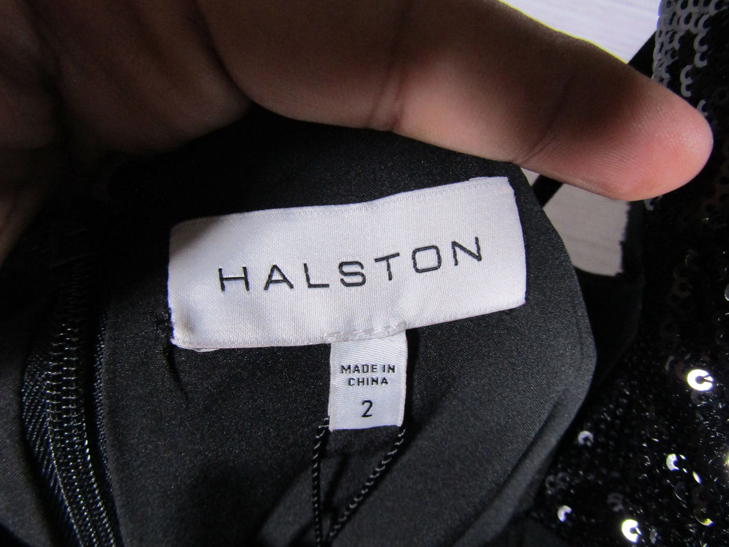 Halston Macie Sequin Crepe Open Back Gown Dress Size 2