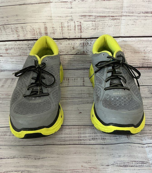 Men's Hoka One One Clifton 2 Running Shoe Gray & Lime Green Size 13