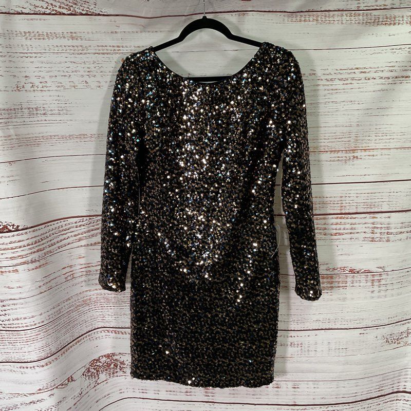 NWT Eliza J. Multi Sequin Long Sleeve Mini Casual Dress - Size 12