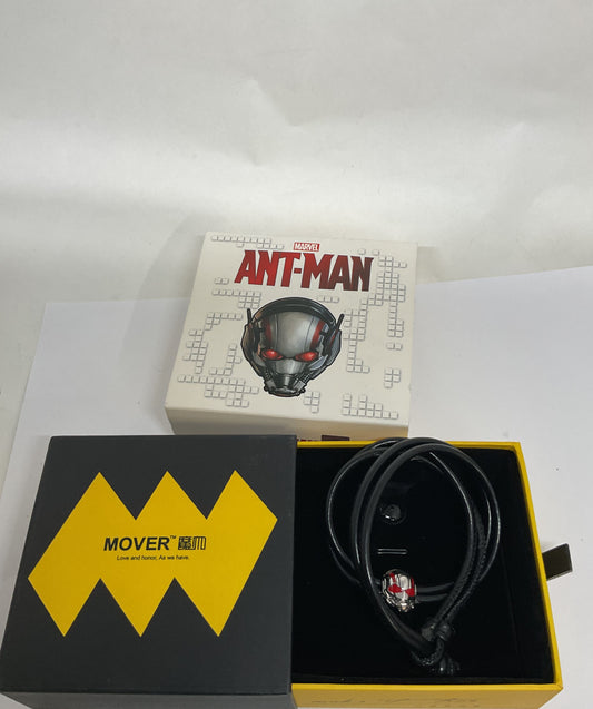 Marvel Mover Ant-Man Sterling Silver Charm Leather Bracelet