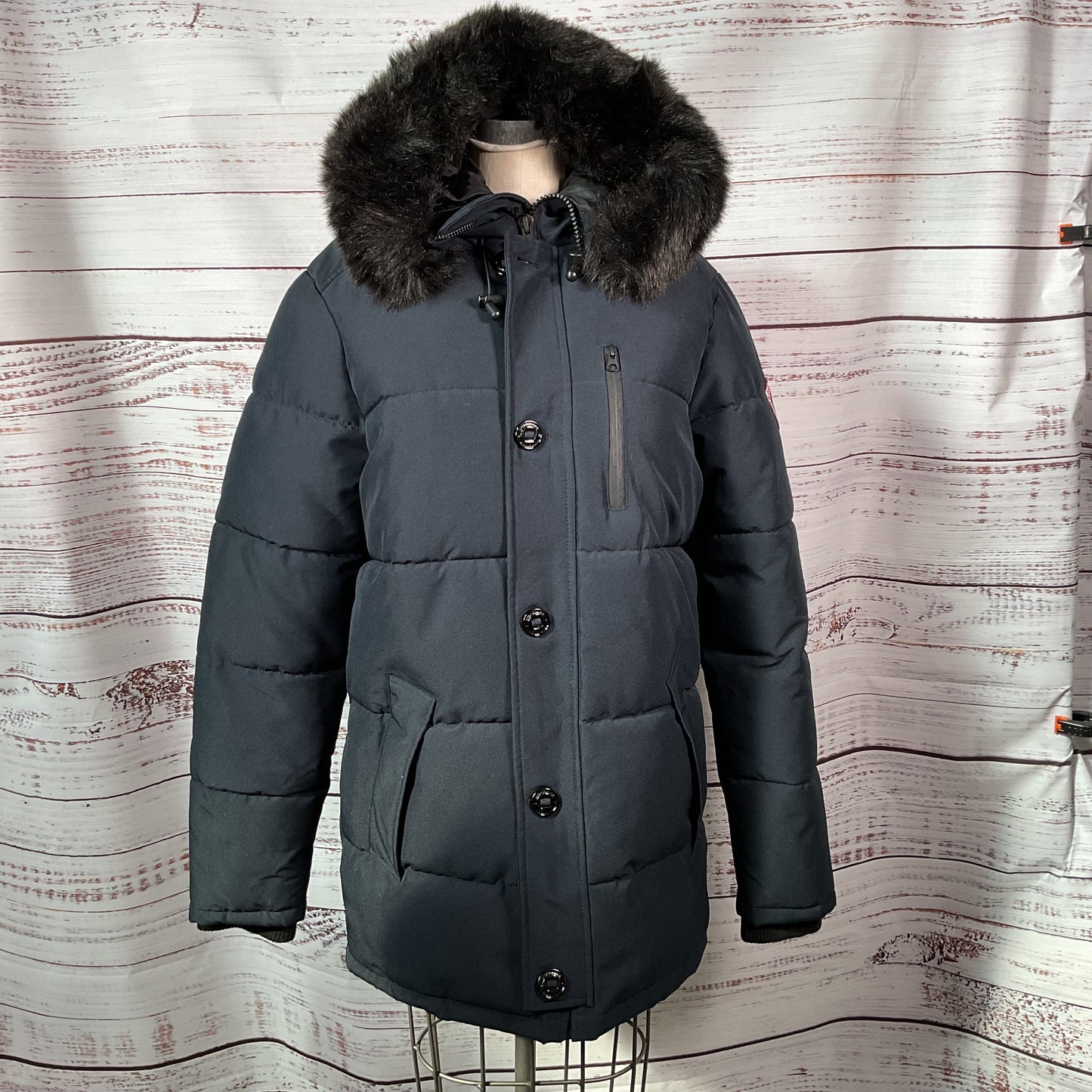 PUREMSX Women's Black All Weather Conditions Mountain Coat with Hood- SZ L