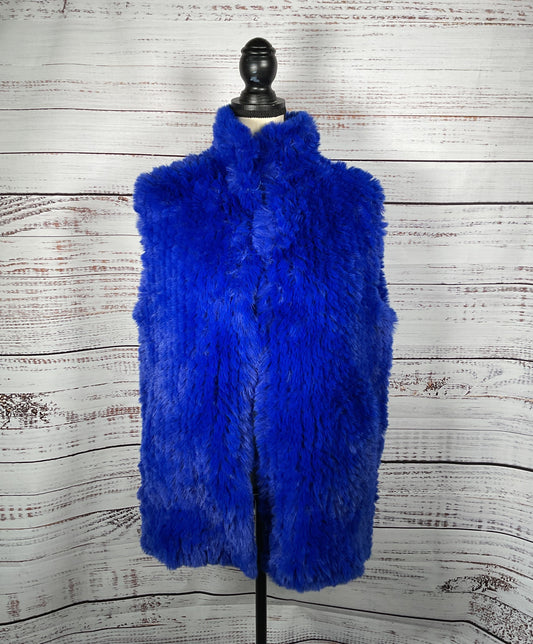 Alex Max Fuzzy Vest Bright Blue OS