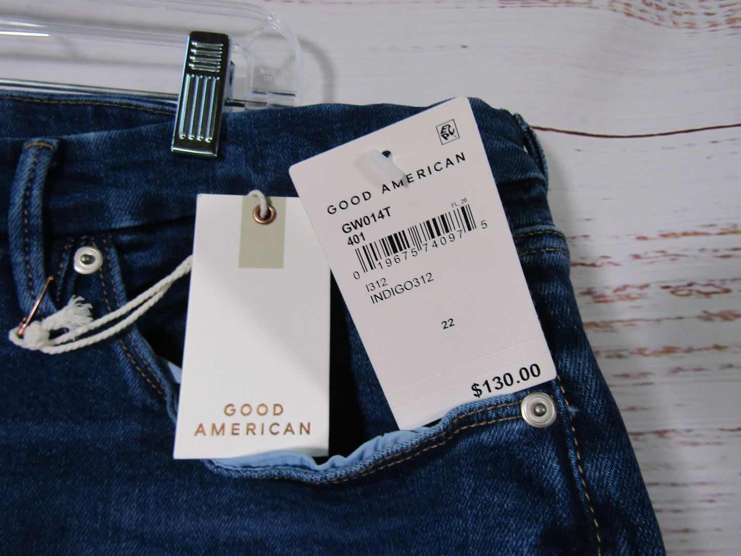Good American Good Waist Women's Blue High Rise Skinny Jeans Size 22