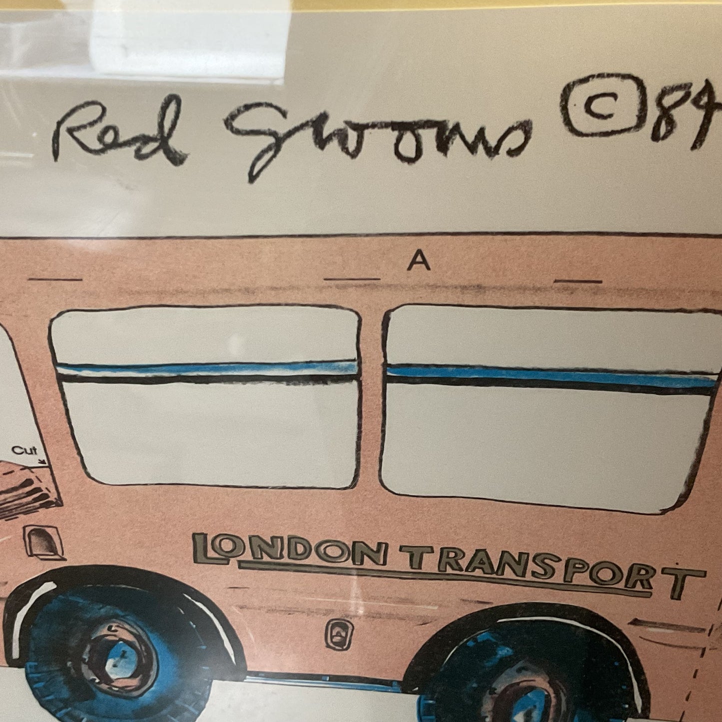 Signed VTG. 1984 RED GROOMS London Bud Lithograph Print- FRAMED 41.5" X 27.5"