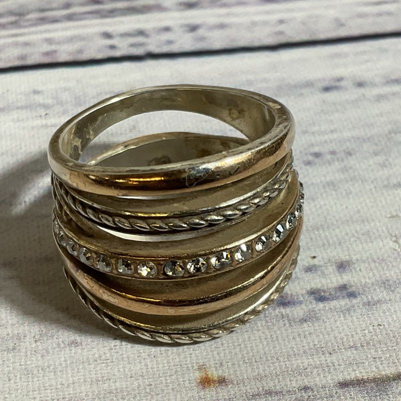 BRIGHTON Sterling Silver Two Tone Fashion SZ 10 Ring- 9.76g