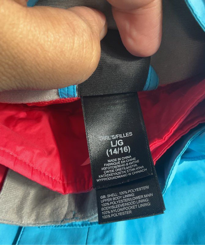 The North Face Blue Tri-Climate Jacket HyVent Hooded Parka Girls 14/16 Large