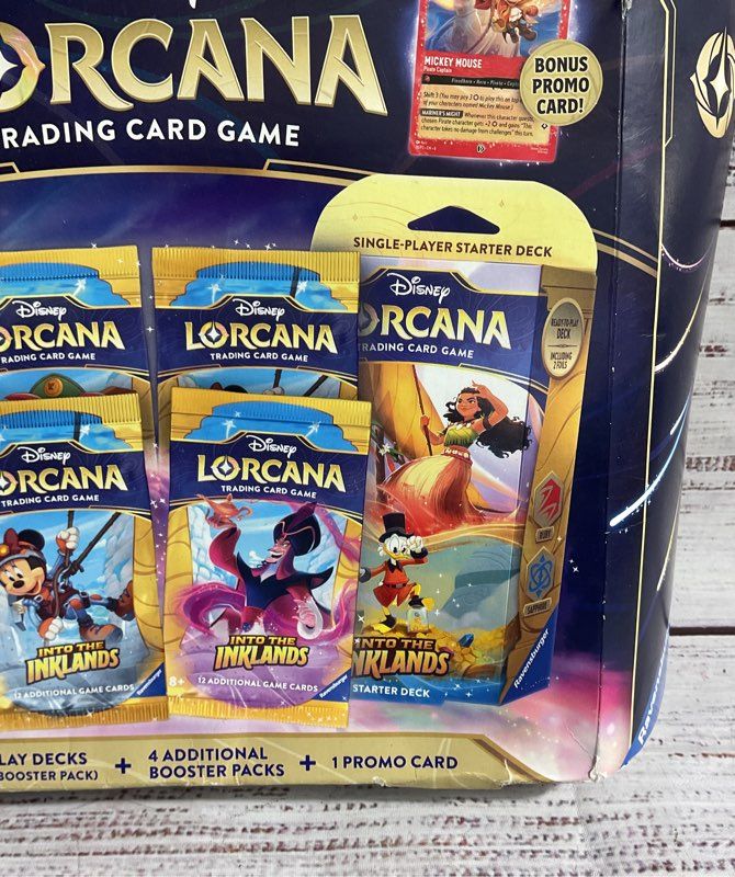 Disney Lorcana Trading Card Game 2 Decks 4 Booster Packs 1 Promo Card Sealed #2