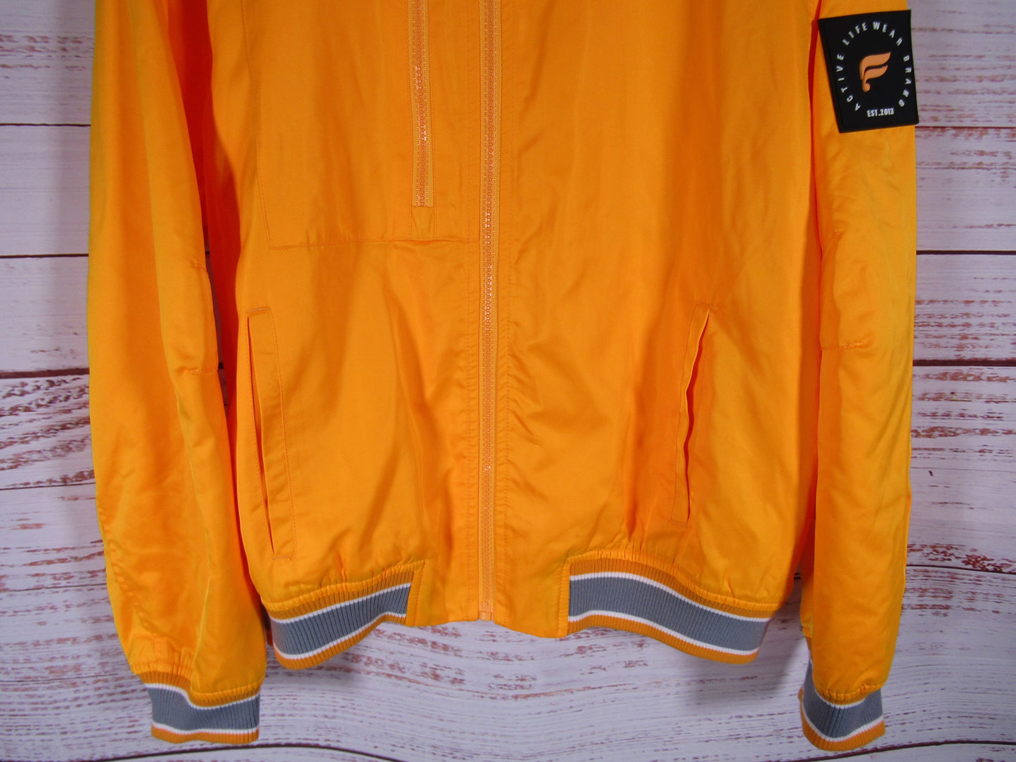 Fabletics Women's Orange Bomber Jacket Size XS