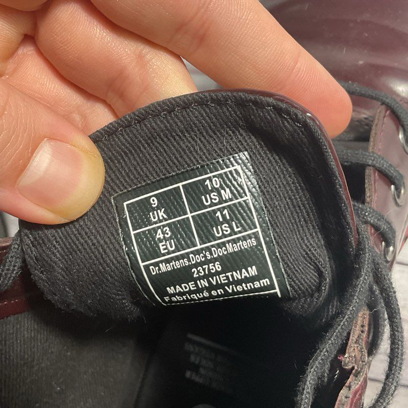 Dr. Martens 1460 Red Vegan Leather Combat Boots 23756 Men's 10/Women's 11 US