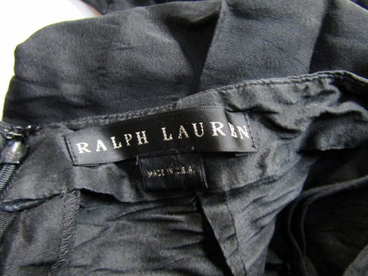 Vintage Ralph Lauren Black Label Women's Black Silk Capri Pants Size 6