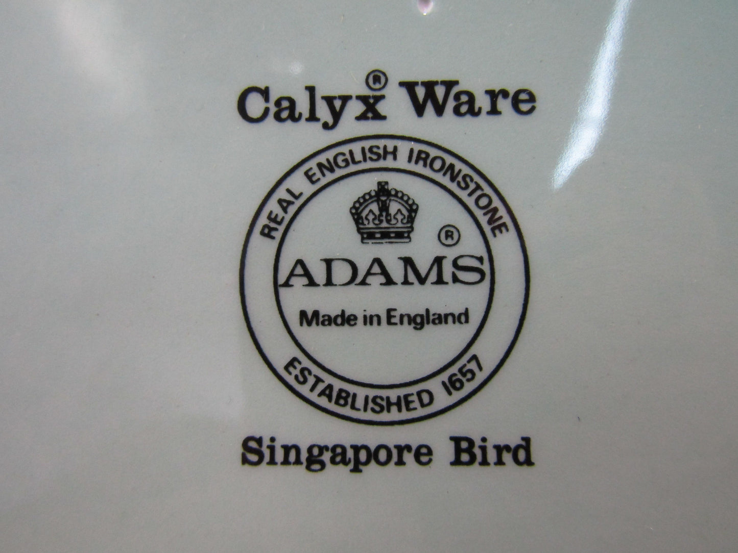 Adams Singapore Bird Floral Bird Motif Ironstone Vegetable Bowl Made in England