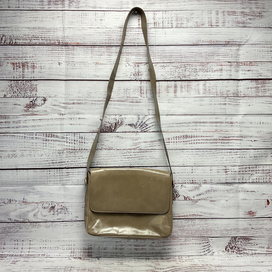 Charles Jourdan Taupe Leather Flap Shoulder Bag Purse 10"x7"x2.5"
