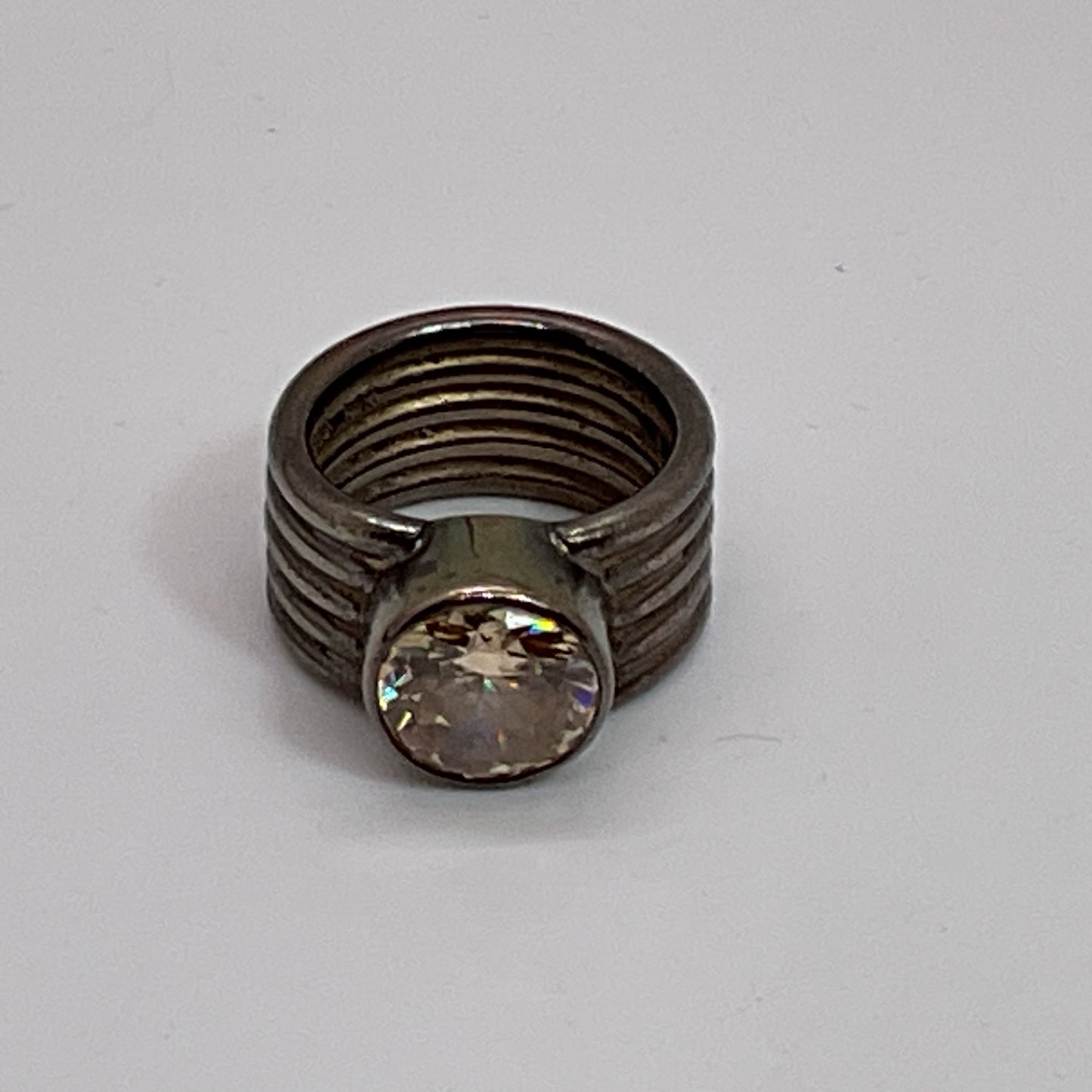Sterling Silver & Smokey Quartz SZ 5.5 Ring- 11.80g