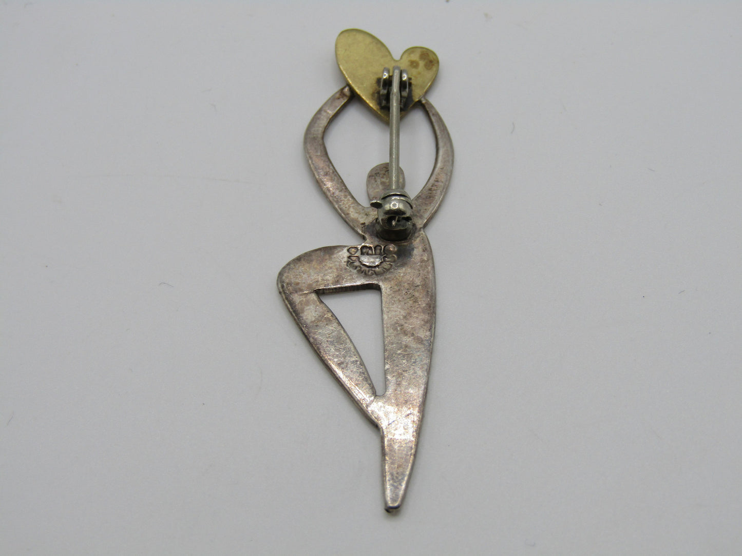 Vintage 1980's Richard Wolf Far Fetched Sterling Silver Dancer With Heart Brooch