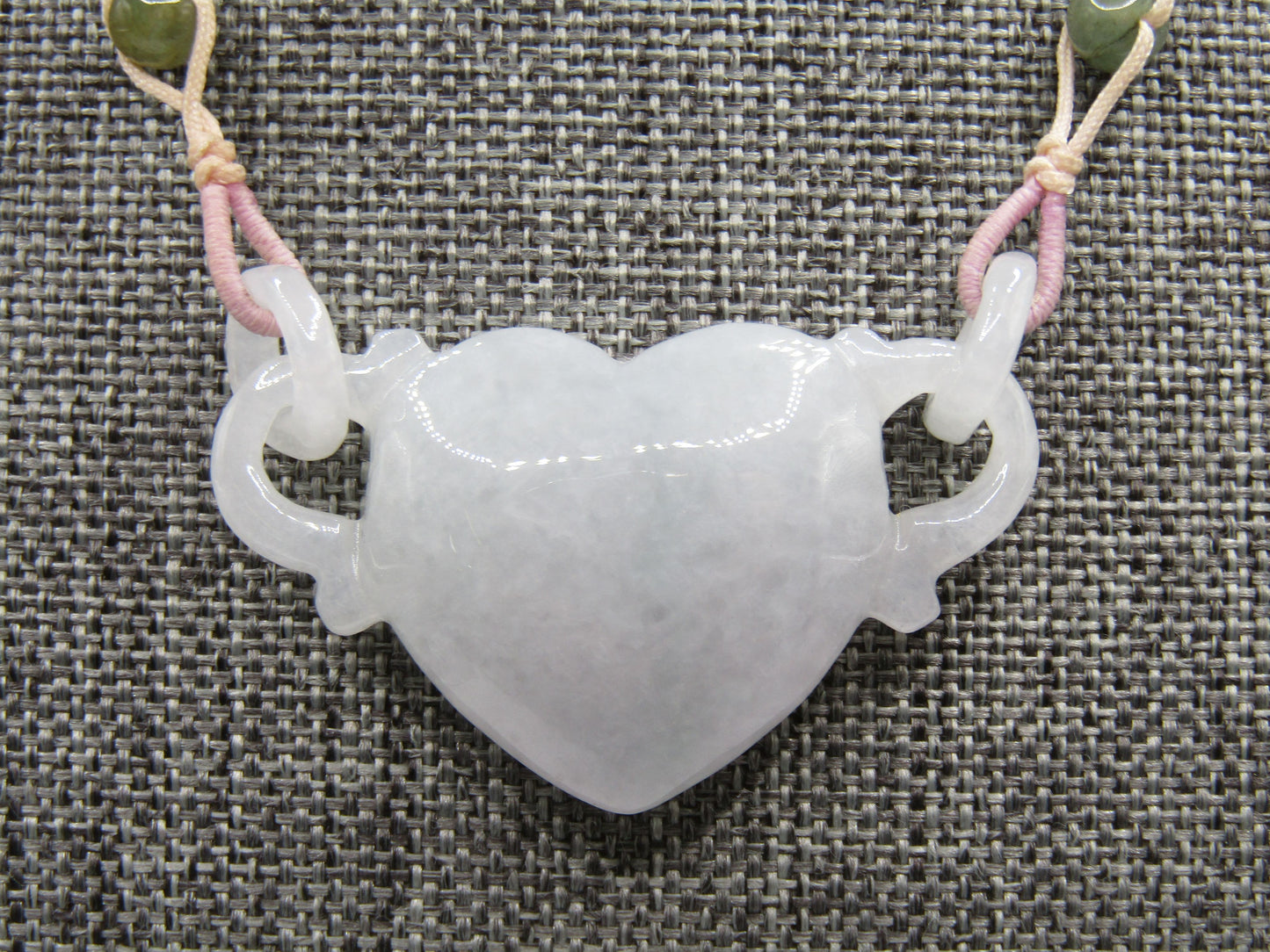 Jade Heart Pendant Drawstring Necklace