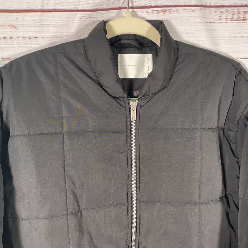 all:row Black Quilted Puffer Coat - Size Small