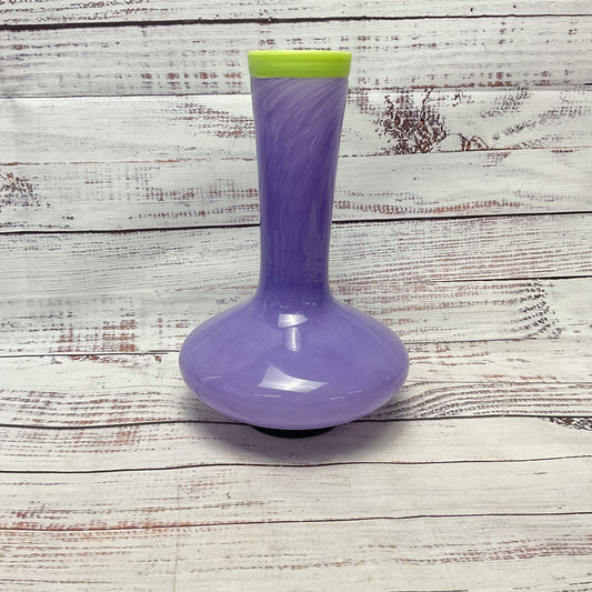 Athei*? Lavender Purple Green Top Black Base Signed Vase 1999 9.5