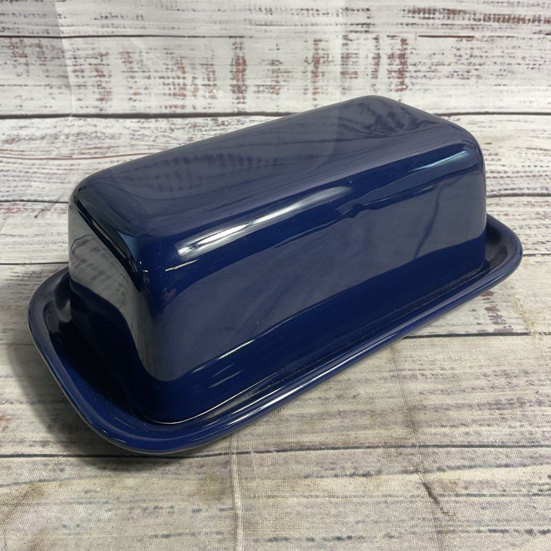 Waechtersbach Vintage Navy Blue 7" Covered Ceramic Butter Dish