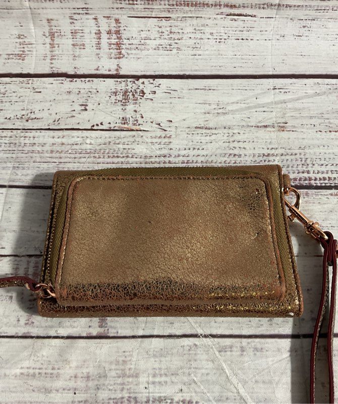 MZ Wallace Women's Metallic Rose Wristlet Clutch Wallet