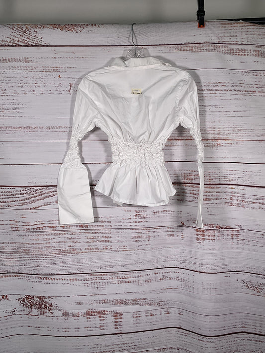 Eme Studios White Ruffled Blouse - Size XS