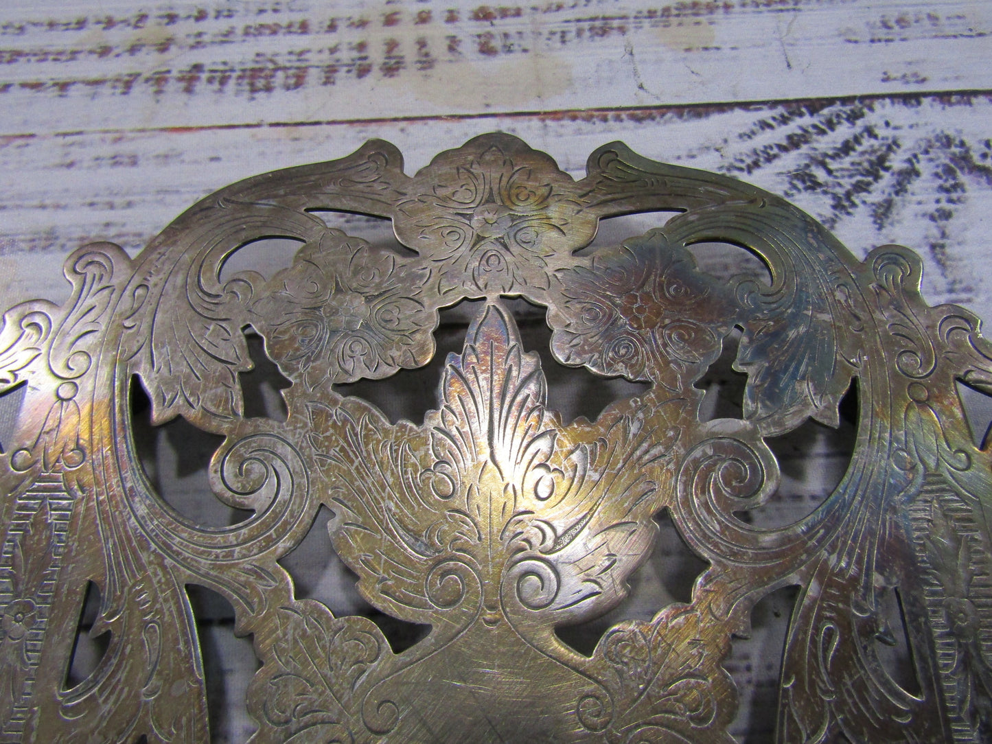 Vintage Wallace Floral Etched Silver Plated Trivet 7323