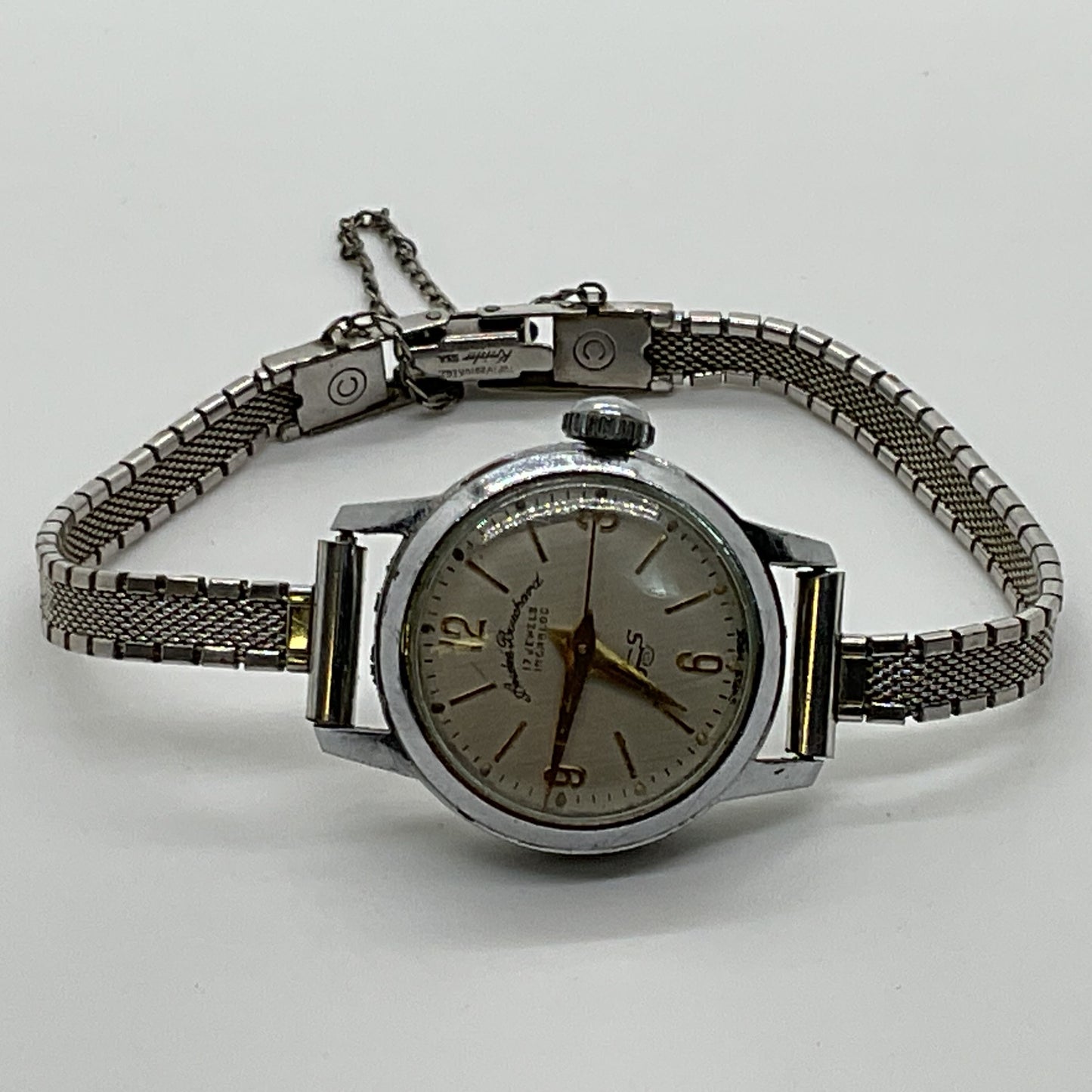 ANDRE BOUCHARD Silver Tone Women's Watch w/ Kreisler Gold Filled Band- WORKS!!!!