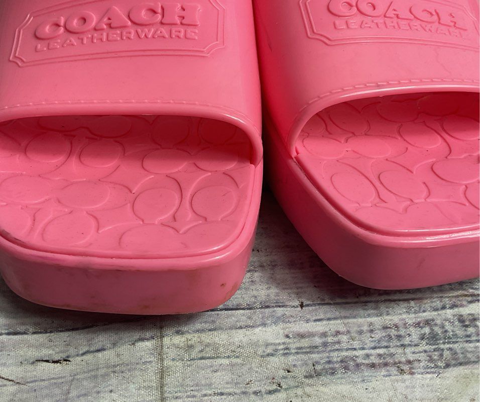 Coach Scarlett Rubber Sandals Pink 10