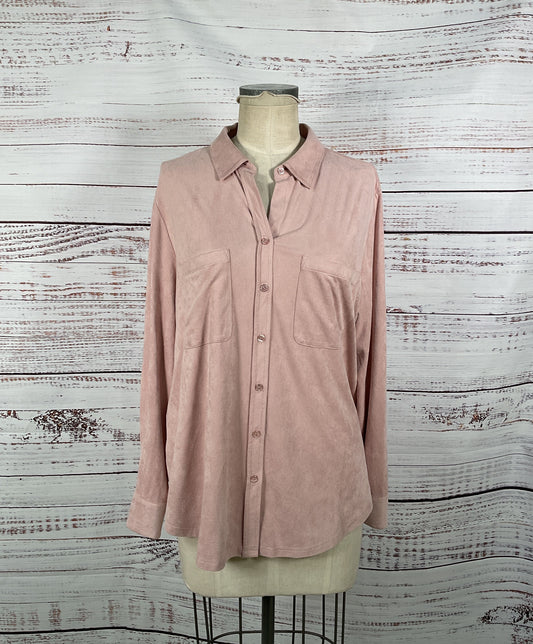 Chico's Blush Pink Button-Up Long Sleeve - Size 3 NWT