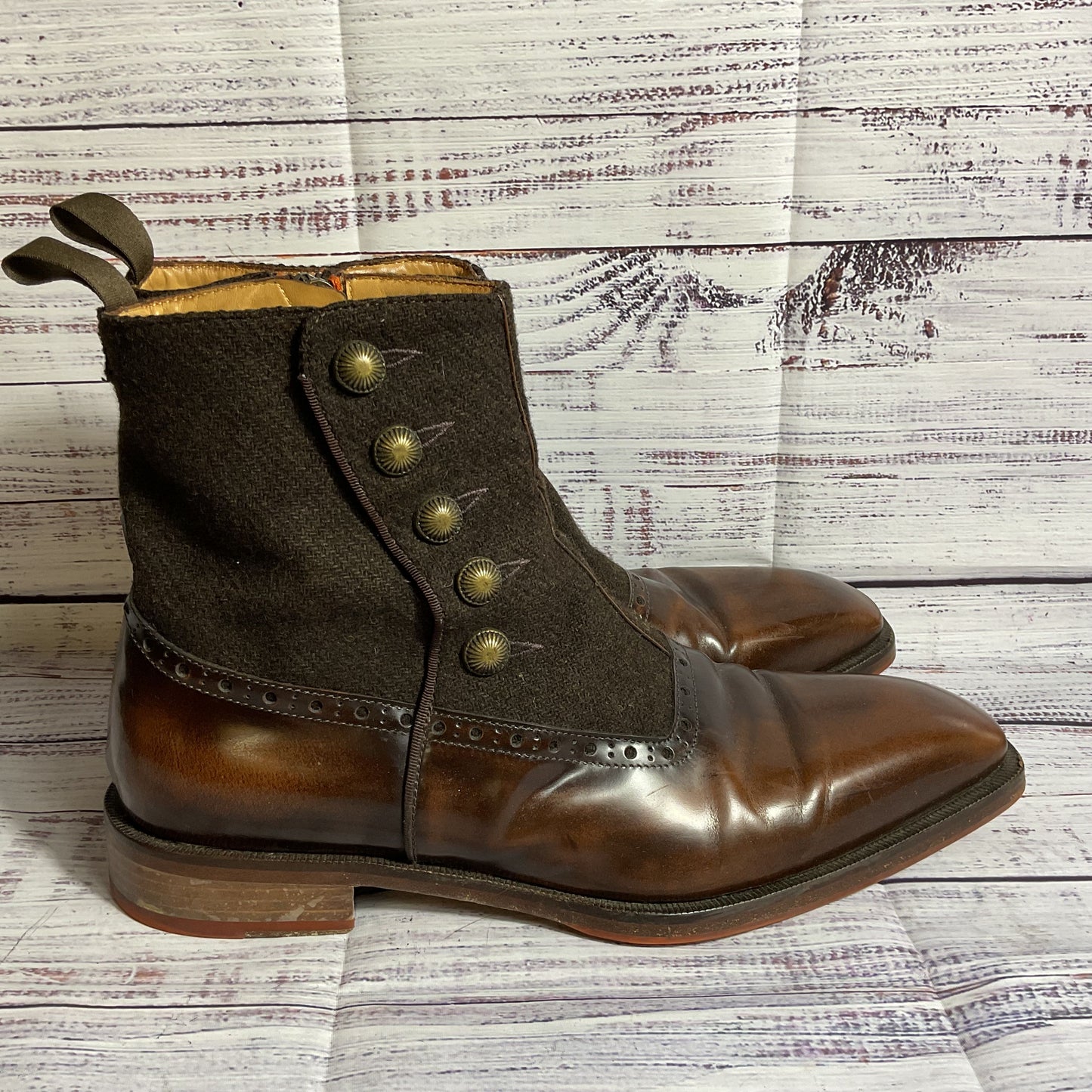 JOHN FLUEVOG Rufus Magoo Quincy Men's Brown Balmoral Boots- SZ 10.5