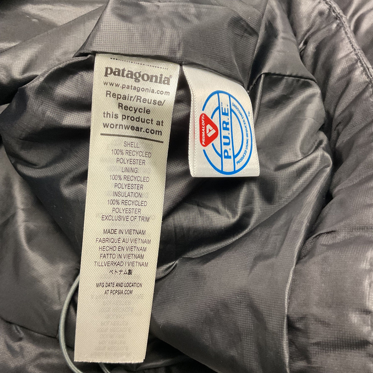 Patagonia Nano Puff Puffer Black Full Zip Jacket XS Heartflow Brand Embroidered