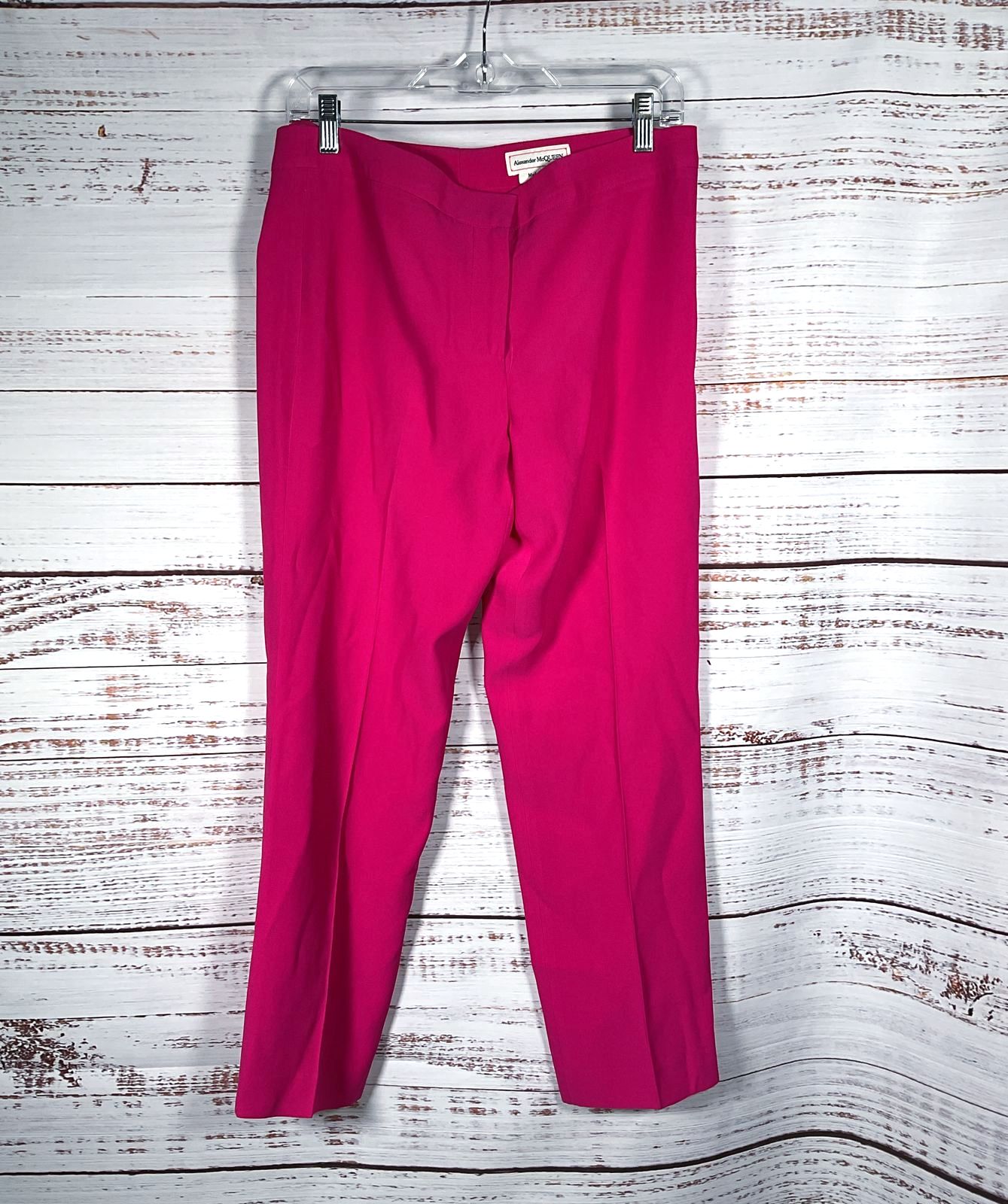 Alexander McQueen Crepe Cropped Straight-Leg Trousers Pink