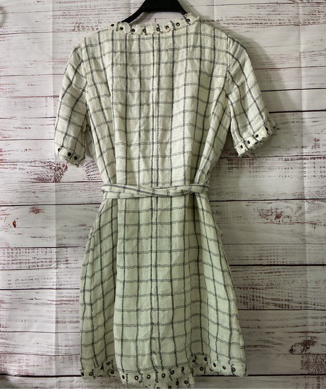 Women's Tularosa Ivory with black Check Wrap Dress Size XS