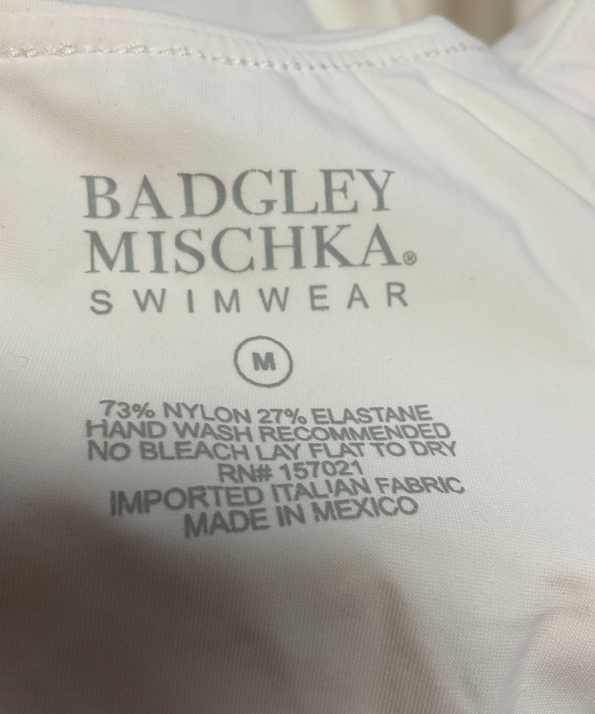 Badgley Mischka Jackie Bow Hi-Low Beige Bikini Swimwear - Size M / S