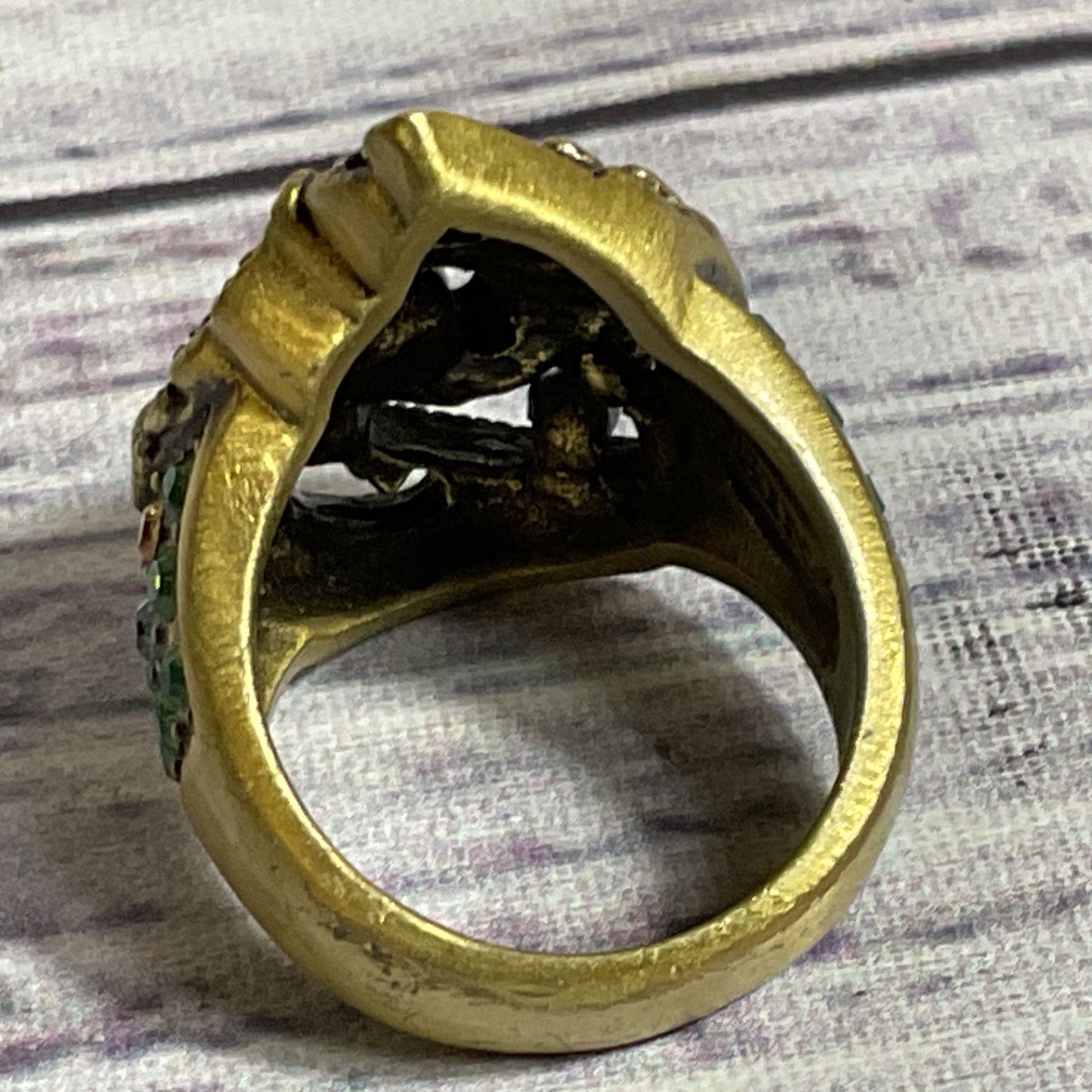 HEIDI DAUS Bronze & Multi Color Rhinestone SZ 5.25 Ring