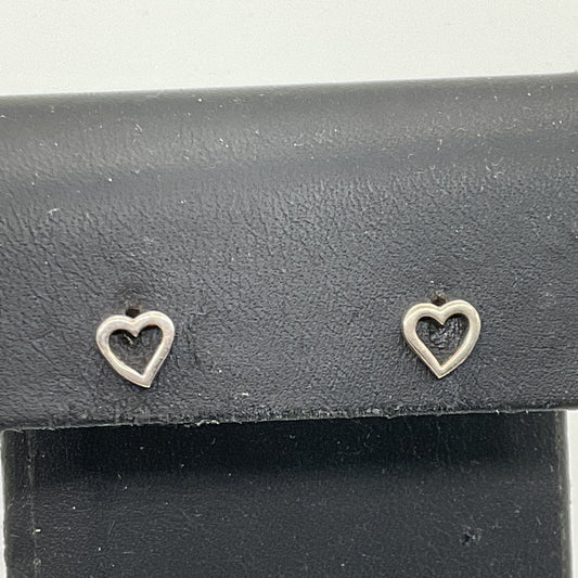 Sterling Silver Heart 8" Bracelet & Stud Earring Set- 2.79g