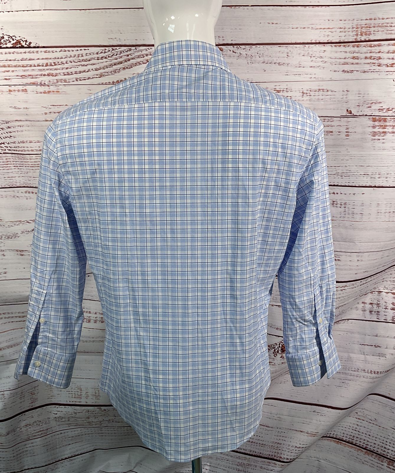 Liberty Shirt Co Plaid 3/4 Sleeve Shirt Blue