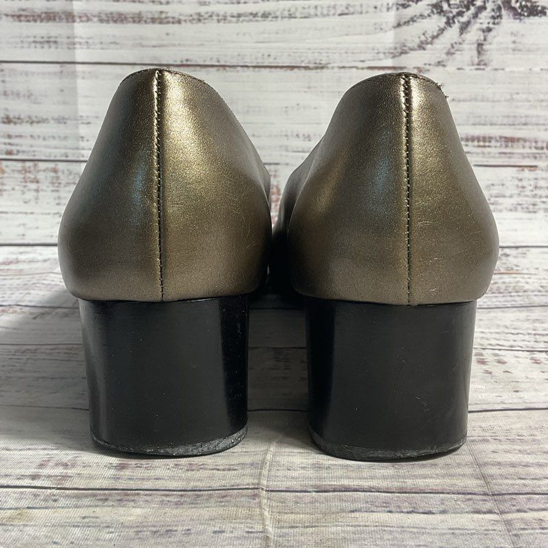 VTG. Salvatore Ferragamo Bronze Leather Horsebit Toe Pump Heel Women 9