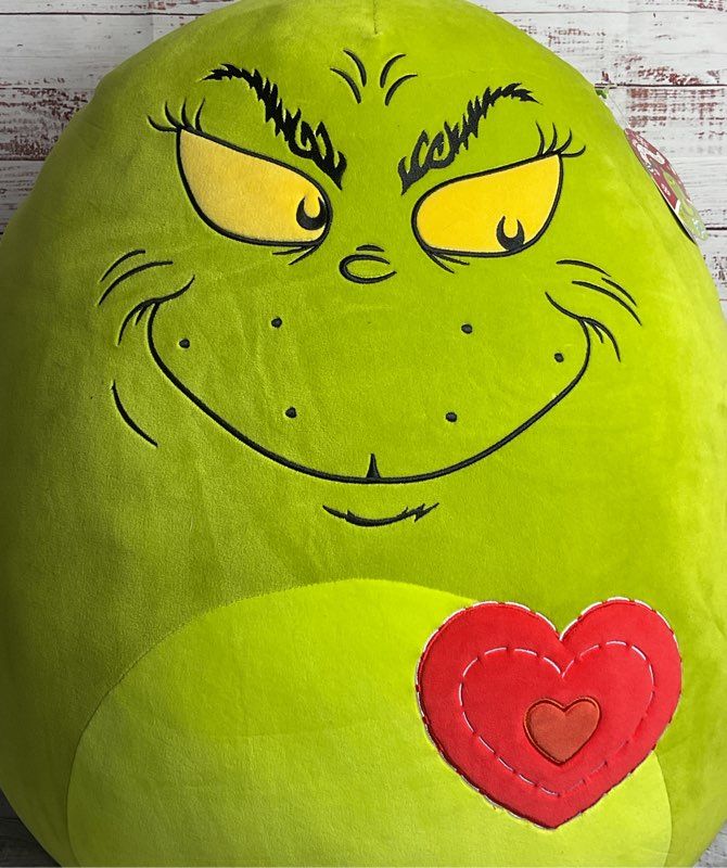 Squishmallows The Grinch 20" Heart Patch Holiday Stuffed Toy Green