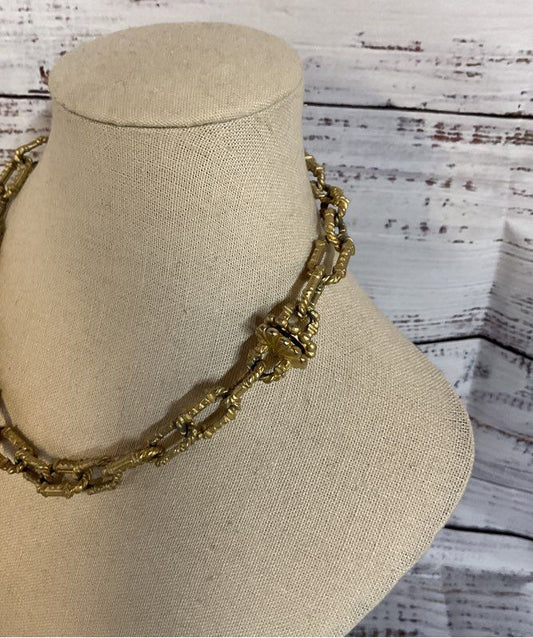Stocko Gold Tone Vintage Necklace Choker 16"