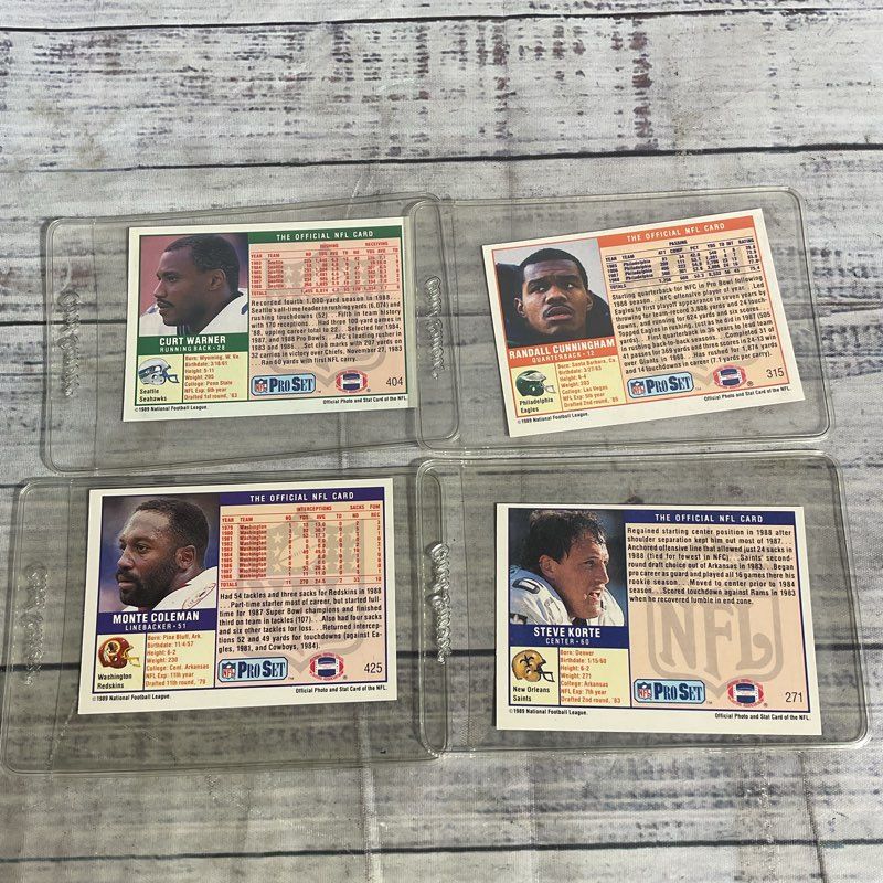 Lot Of 4 NFL Pro Set 1989 Ungraded Football Card #425 #271 #315 #404 FRESH PULLS