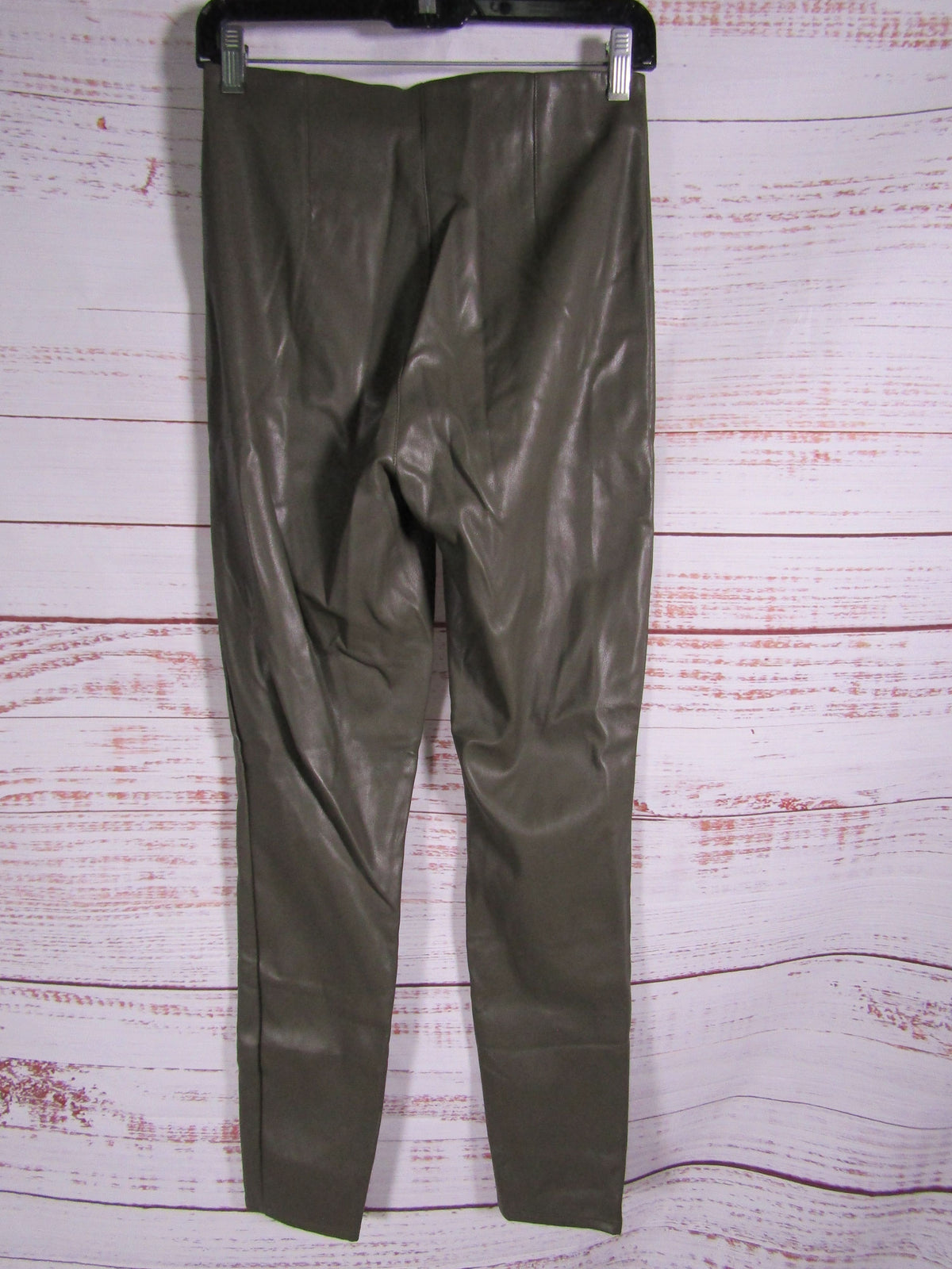 Naf Naf Women's Olive Green Faux Leather Leggings Size M