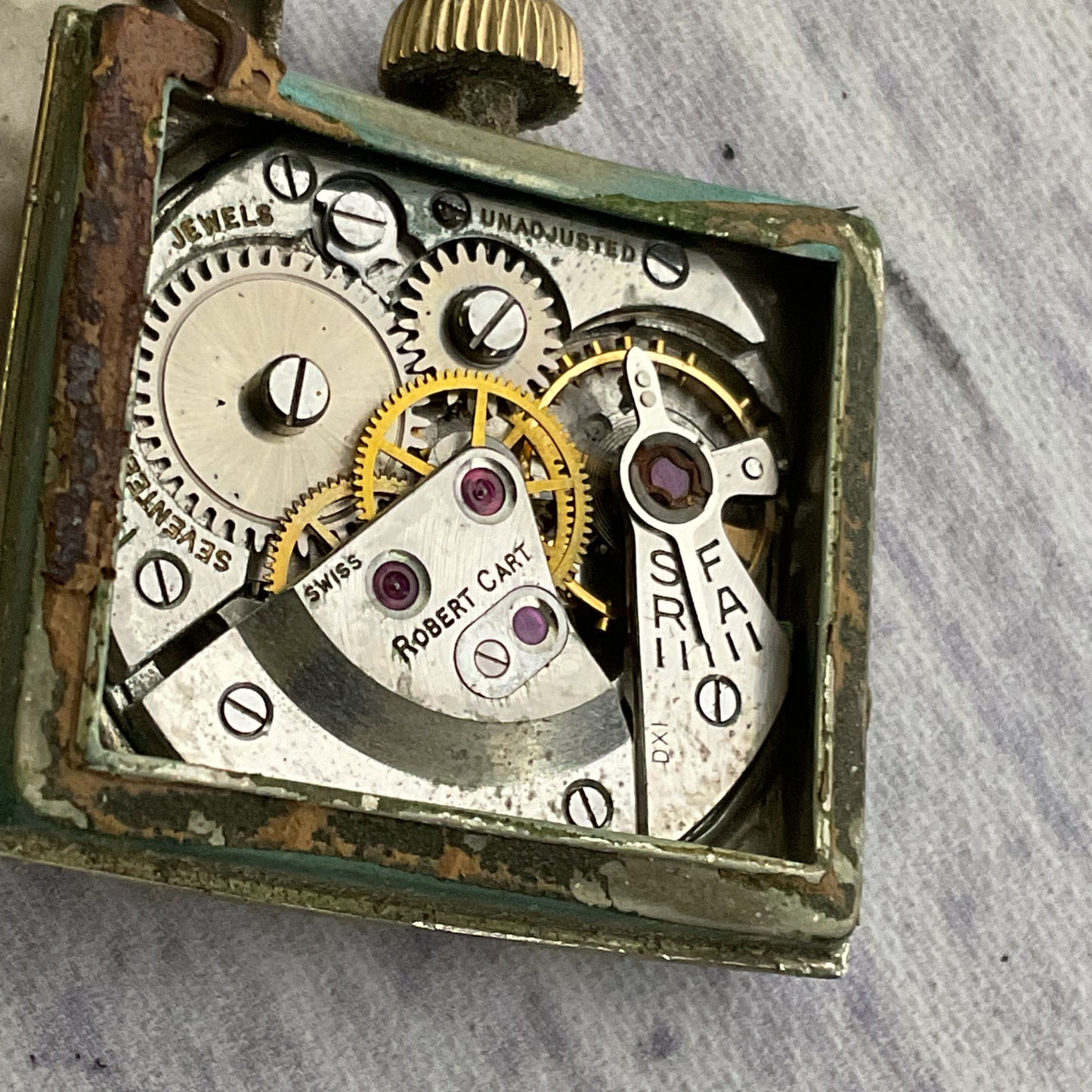 VTG. FORTIS Incabloc 10K Gold Filled 17 Jewels Tank Watch- WORKS GREAT!!!!